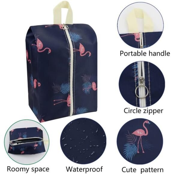 Travel Shoe Bags Waterproof Portable Shoe Storage Pouch with Handle - Picture 3 of 8